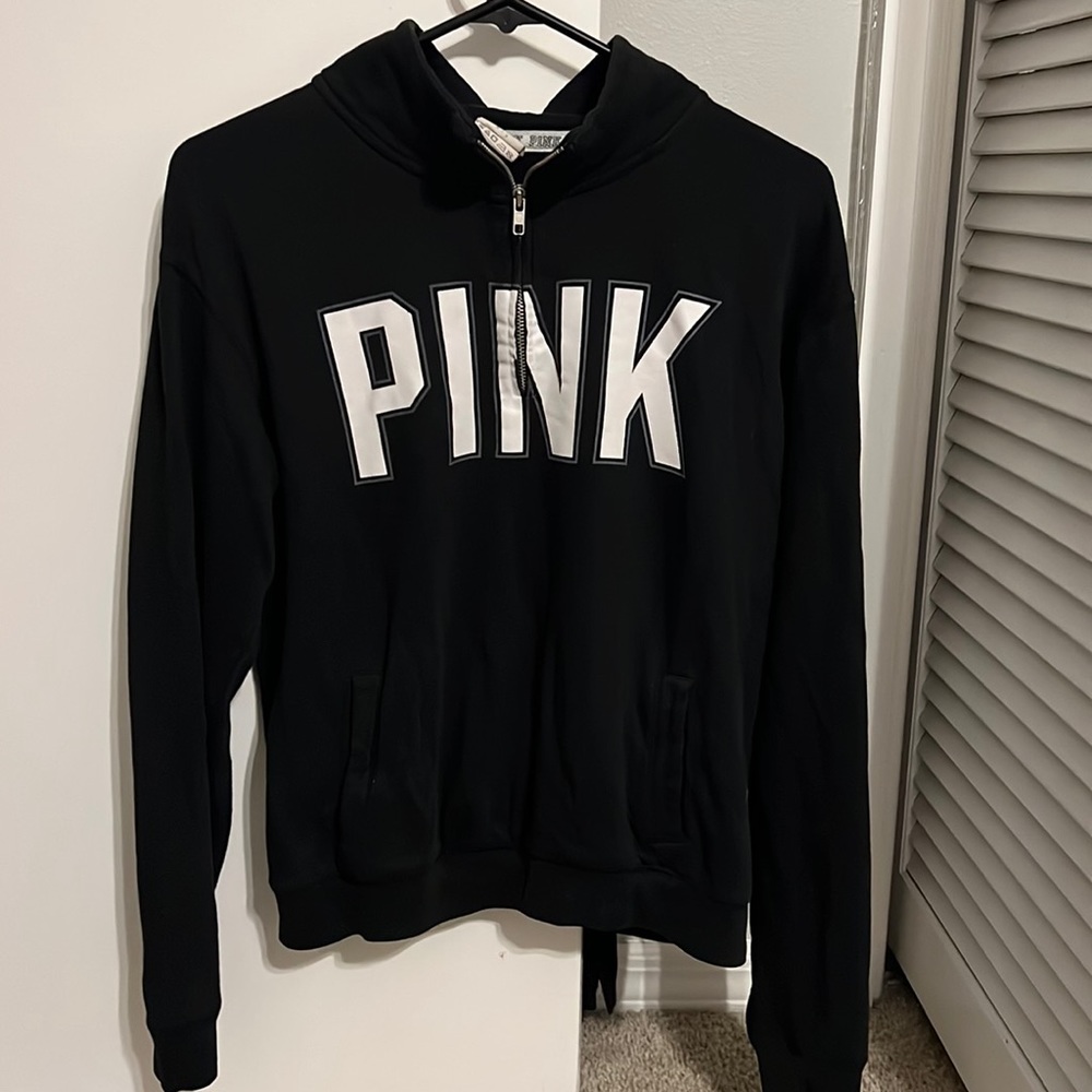 Black PINK zip crew neck